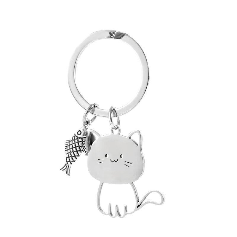 LLAVERO GATO CON PESCADO PERSONALIZADO