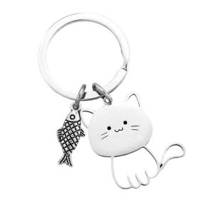 llavero gato y raspa pescado