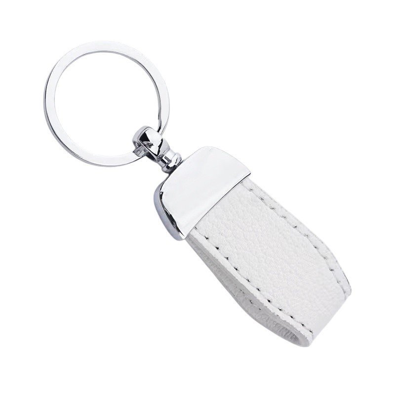 LLAVERO PERSONALIZADO CUERO BLANCO