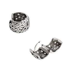 pendientes aros anchos pequeños plata