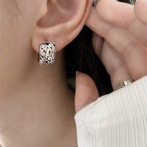 pendientes aros anchos plata