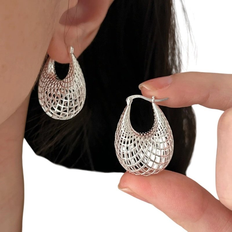 PENDIENTES ARO JAULA PLATA