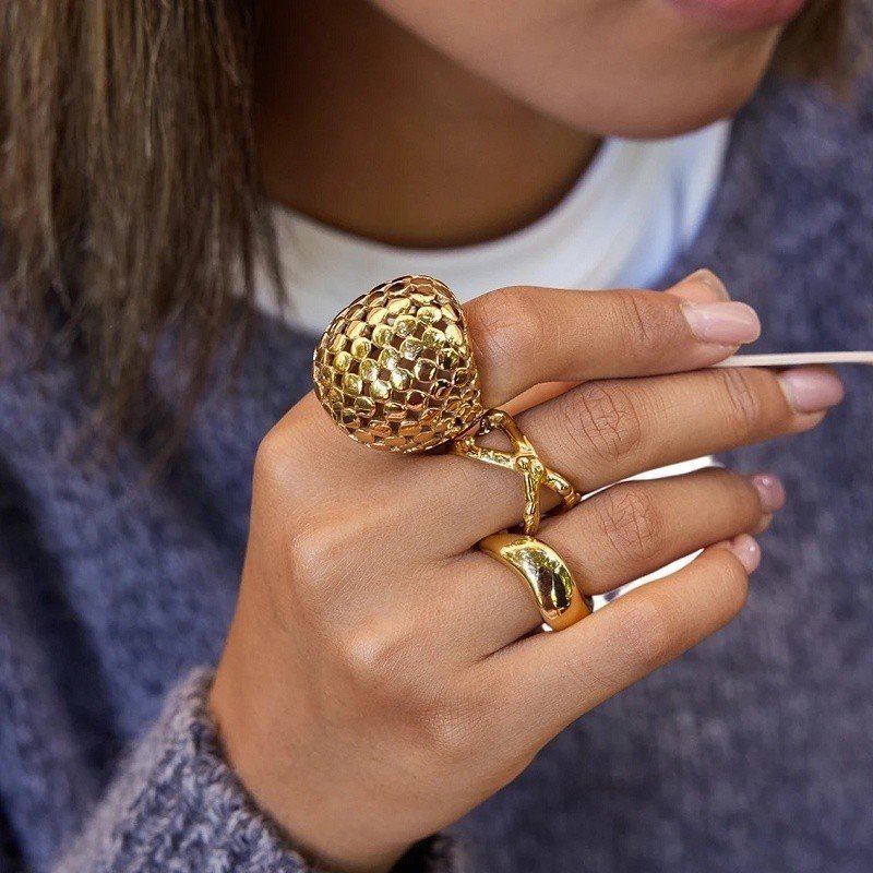 ANILLO INFINITO ACERO ORO WATERPROOF