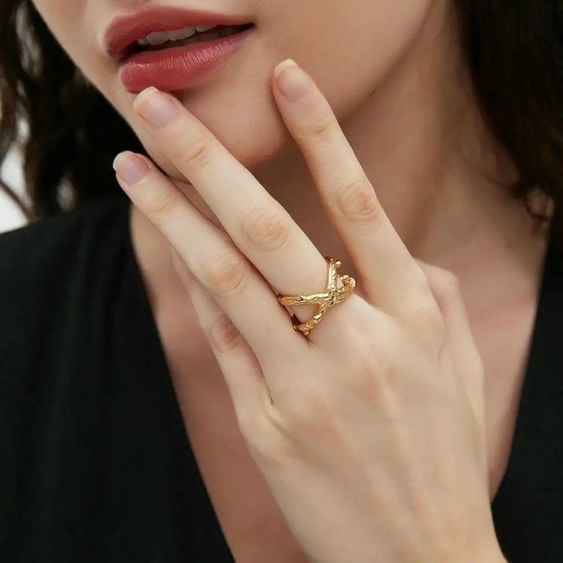 ANILLO INFINITO ACERO ORO WATERPROOF