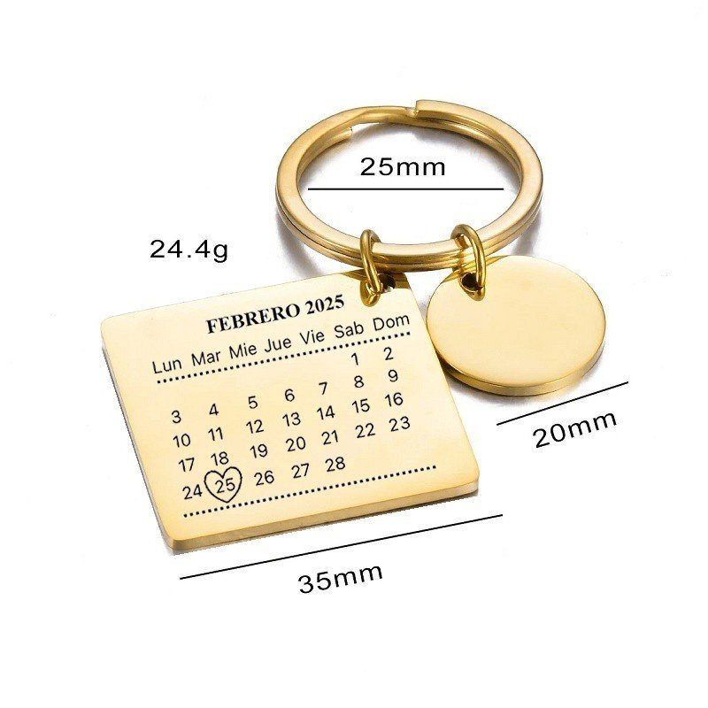 LLAVERO CON CALENDARIO PERSONALIZADO