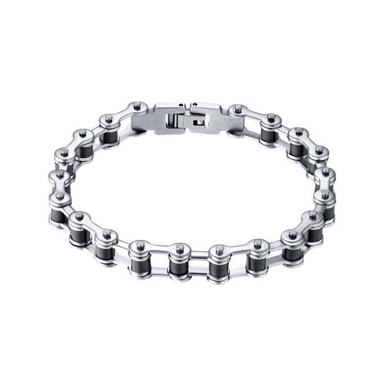 PULSERA ACERO INOX Y CAUCHO CADENA BICICLETA