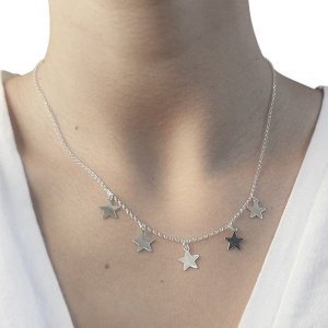 collar estrellas colgantes personalizadas plata de ley
