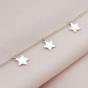 gargantilla estrellas colgantes plata