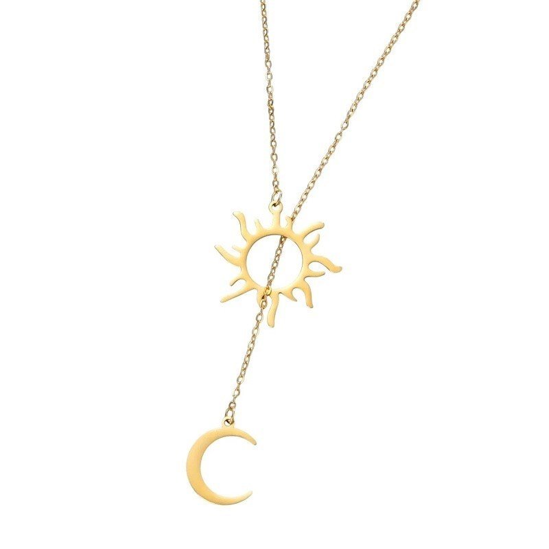 COLLAR SOL Y LUNA ACERO