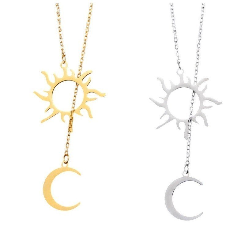 COLLAR SOL Y LUNA ACERO