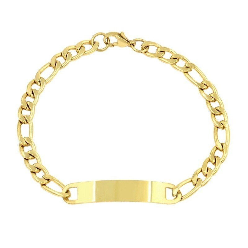 ESCLAVA EN ACERO ESLABÓN 3X1, DOS TONOS