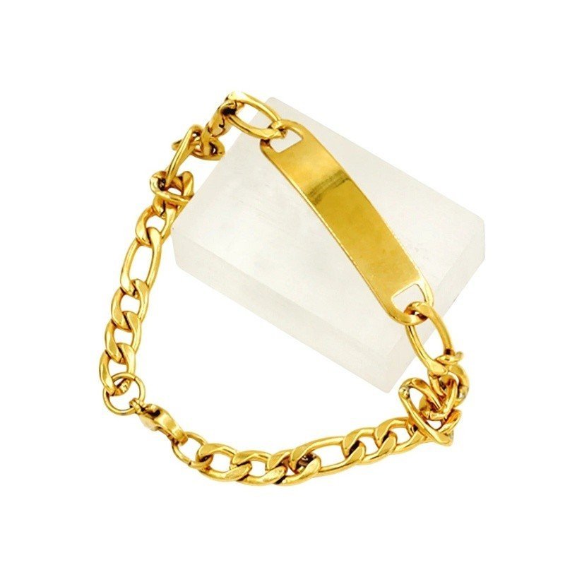 ESCLAVA EN ACERO ESLABÓN 3X1, DOS TONOS