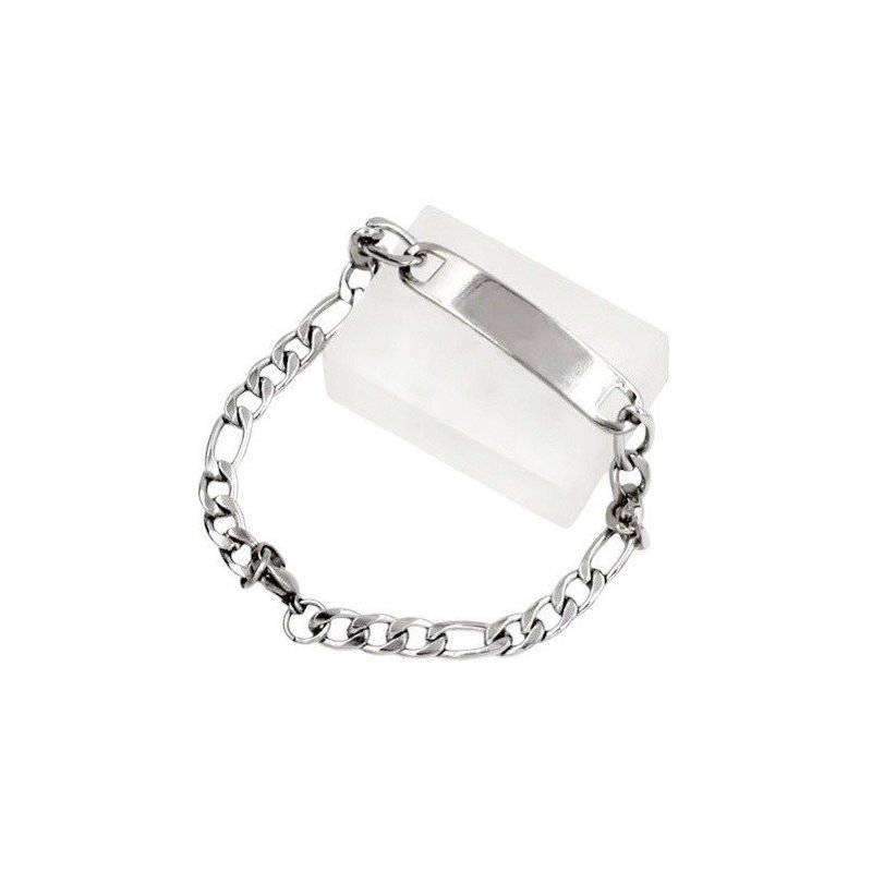 ESCLAVA EN ACERO ESLABÓN 3X1, DOS TONOS