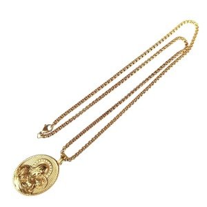 Medalla virgen María con niño acero y oro