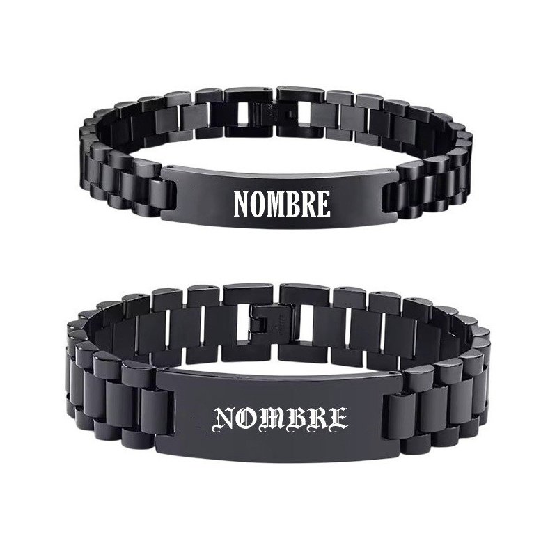 ESCLAVA HOMBRE PERSONALIZADA EN ACERO NEGRO