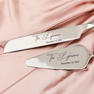 juego de pala y cuchillo personalizados para tarta nupcial