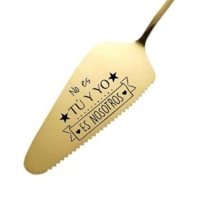 pala de tarta dorada personalizada