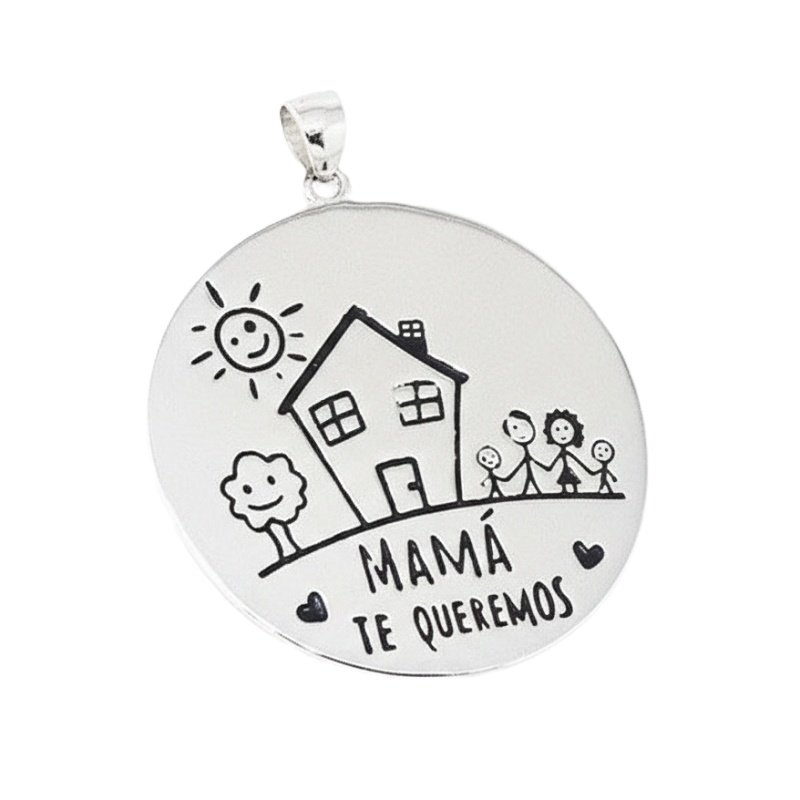 COLGANTE MAMÁ TE QUEREMOS PLATA DE LEY