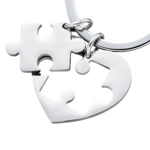 llavero puzzle corazón personalizado