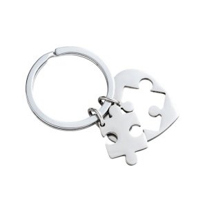 llavero corazón puzzle personalizado para parejas
