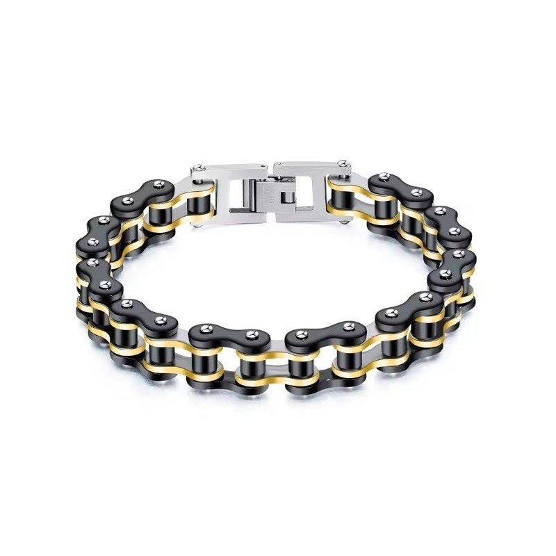 PULSERA BICICLETA NEGRO ORO