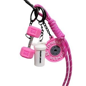 llavero gimnasio rosa personalizado
