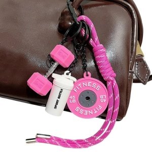 llavero gym personalizado color rosa para chica