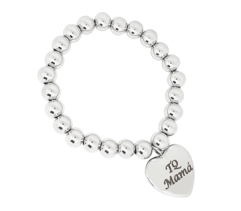 PULSERA BOLAS CON CORAZÓN PARA GRABAR, ACERO