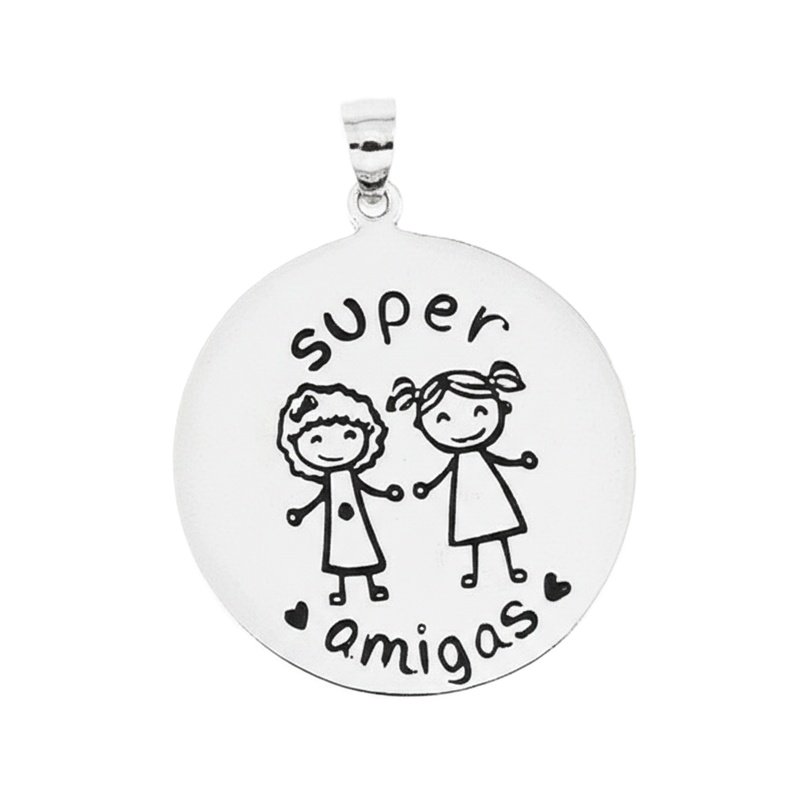COLGANTE SUPER AMIGAS, PLATA DE LEY