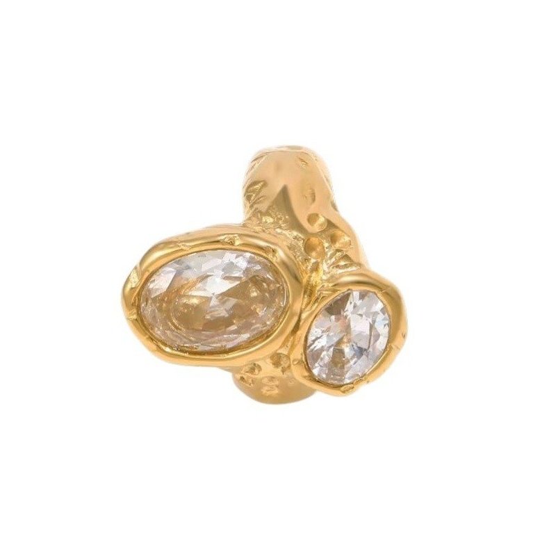 ANILLO DOBLE CIRCONITA ACERO