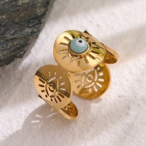 anillo circulos con ojo turco
