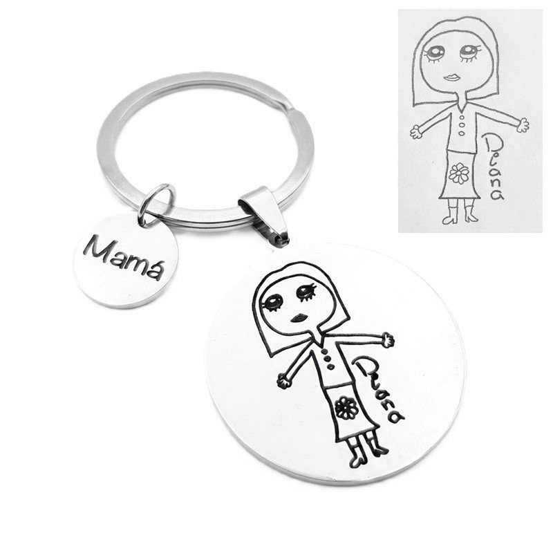 LLAVERO DIBUJO INFANTIL PERSONALIZADO PARA PADRES