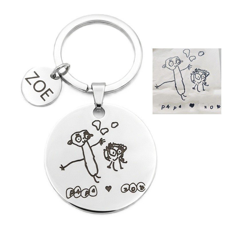 LLAVERO DIBUJO INFANTIL PERSONALIZADO PARA PADRES