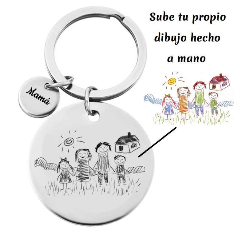 LLAVERO DIBUJO INFANTIL PERSONALIZADO PARA PADRES
