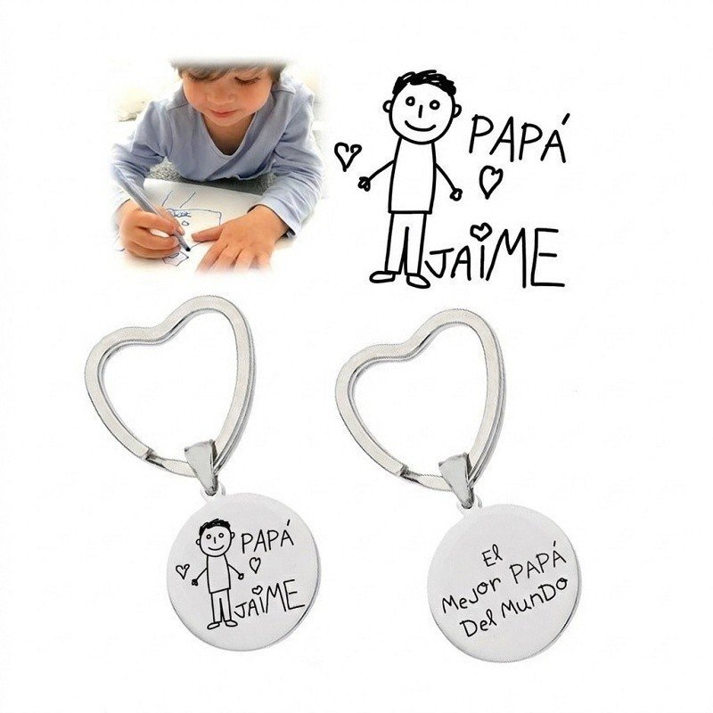 LLAVERO Ó COLGANTE PERSONALIZADO CON EL DIBUJO DE TUS HIJOS