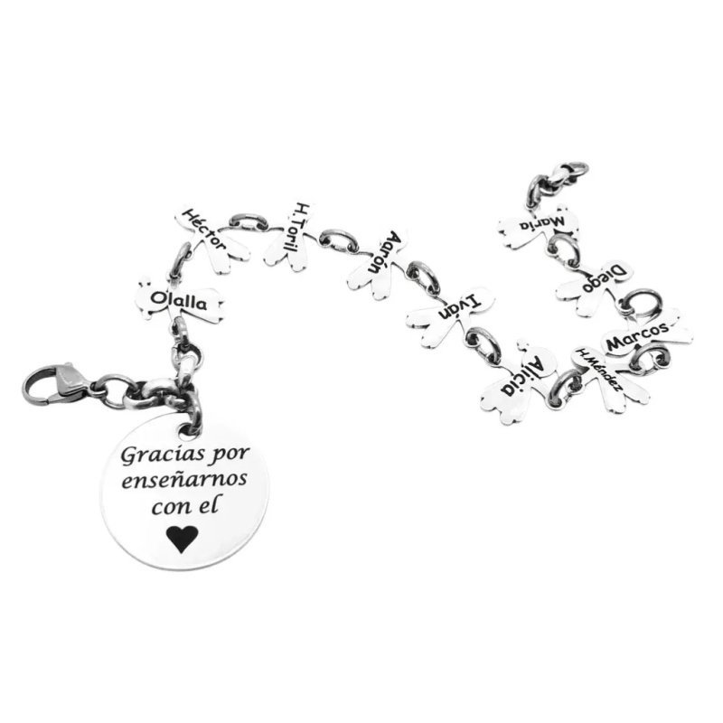 PULSERA PROFESORAS CON FIGURAS DE NIÑOS Y NIÑAS