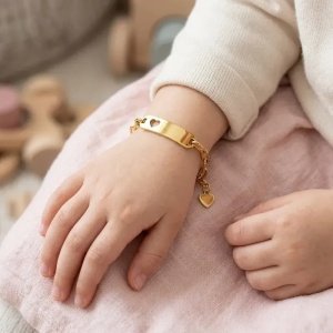 ESCLAVA BEBÉ CON NOMBRE ACERO Y ORO