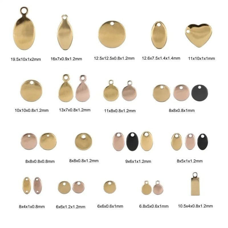 MINI ETIQUETAS PERSONALIZADAS PARA JOYERÍA ACERO Y ORO