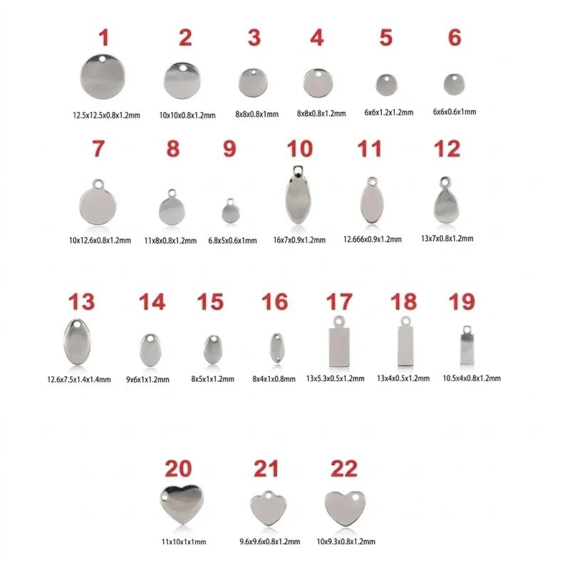 MINI ETIQUETAS PERSONALIZADAS PARA JOYERÍA ACERO