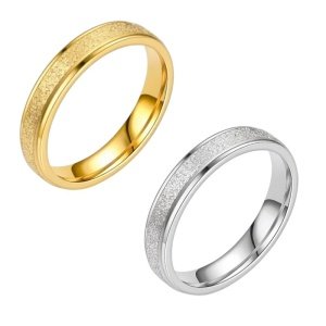 ALIANZA LABRADA ACERO ORO 18K EFECTO ARENADO