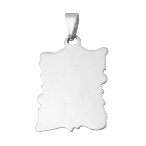 COLGANTE PERGAMINO ACERO PARA GRABAR FOTO O TEXTO