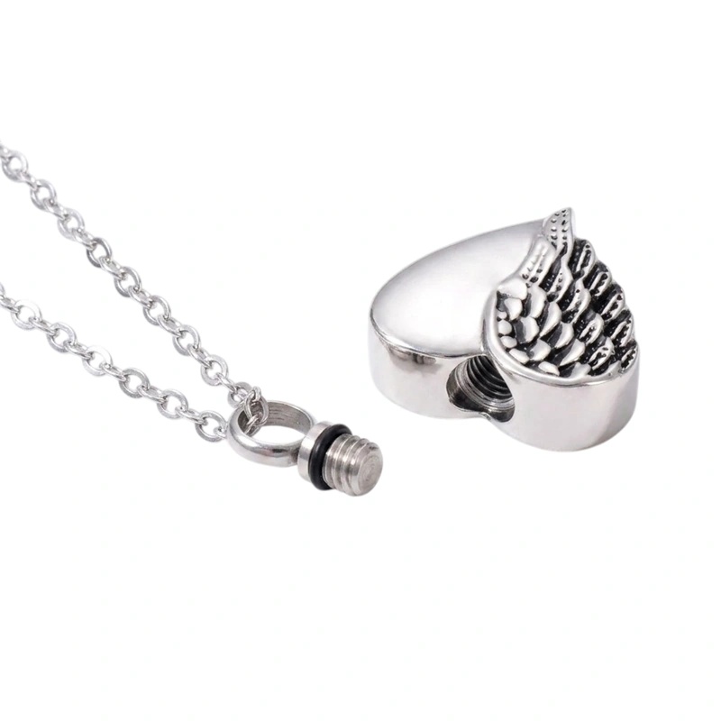 COLGANTE CREMATORIO CORAZÓN ALAS PERSONALIZADO