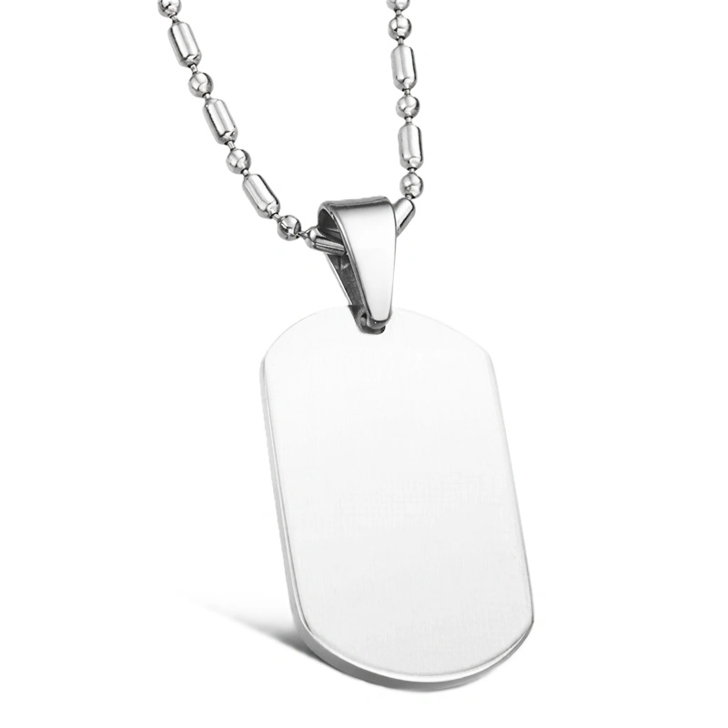 COLGANTE PLACA PEQUEÑA IDENTIFICACIÓN MILITAR ACERO, PARA GRABAR FOTO O