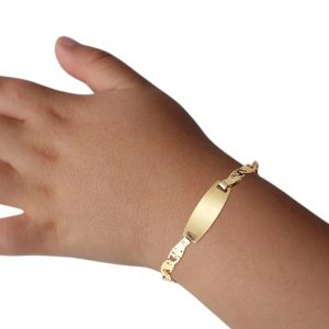 ESCLAVA PERSONALIZADA INFANTIL EN ACERO Y ORO