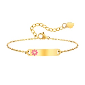 esclava niña acero y oro con flor