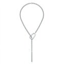 COLLAR LARGO AJUSTABLE PLATEADO ALTA CALIDAD
