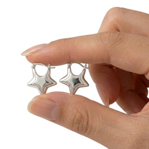 pendientes estrella de plata