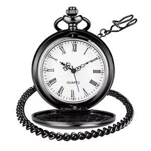 RELOJ DE BOLSILLO PERSONALIZABLE NEGRO ROMANOS