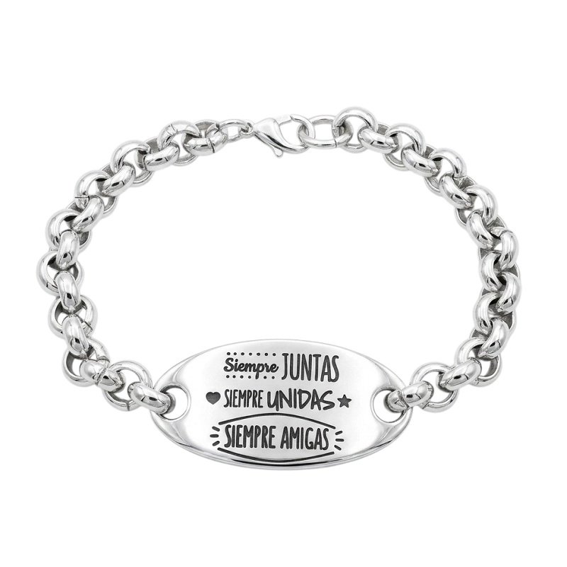 PULSERA ZAMAK PLATA PERSONALIZADA