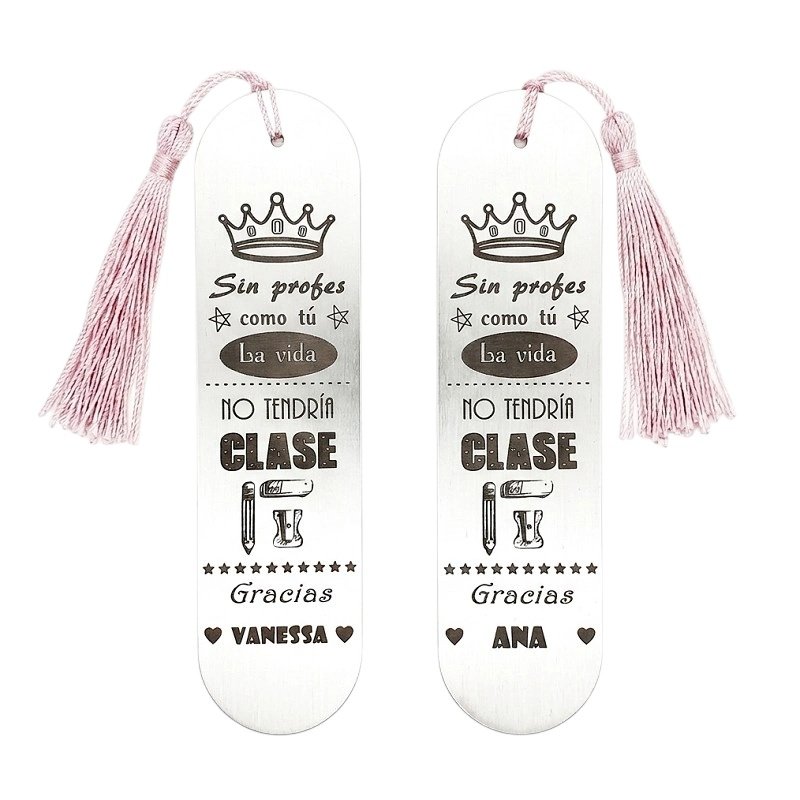 MARCAPÁGINAS PERSONALIZADO CON NOMBRE PARA PROFESORES